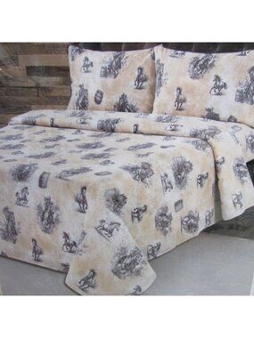 Western Linen Barrel Racing Western Horse Sheet Set